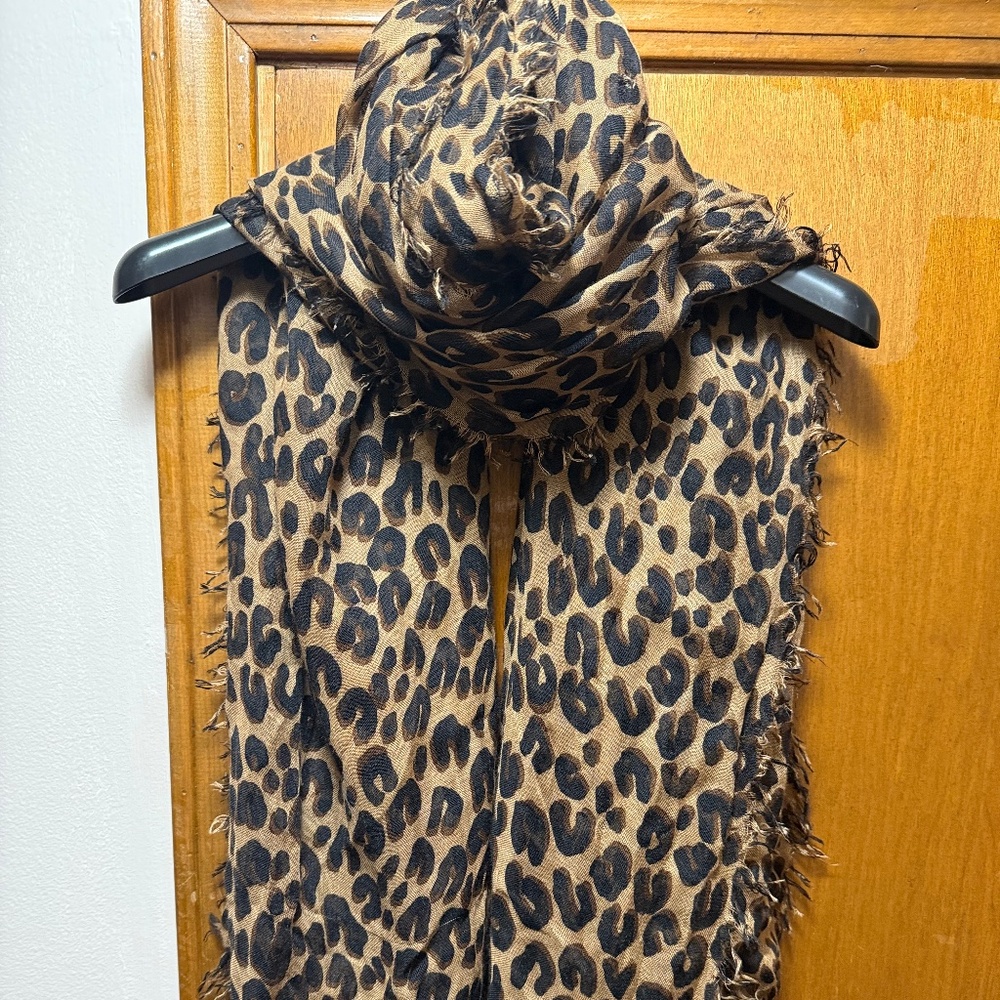 LOUIS VUITTON Steven Sprouse Cashmere Silk Leopard Stole Scarf